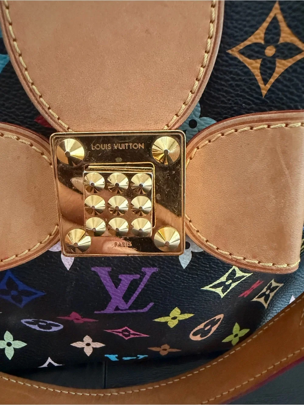 Louis Vuitton Black Monogram Multicolore Annie MM Tote Bag